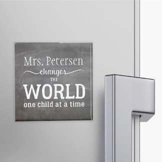 Aimant Nom de l'enseignant chalkboard blanc typographie c