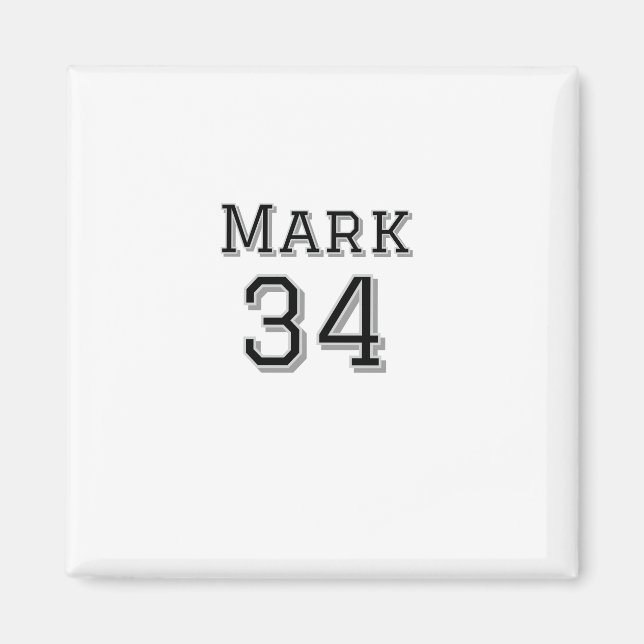 Aimant nom de l'équipe ajouter nom du joueur date sports  (Devant)