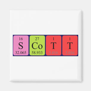 aimant nom de table périodique Scott