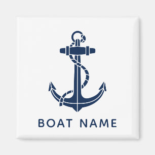 Aimant Nom du bateau personnalisé Ancre Croisière Voyage