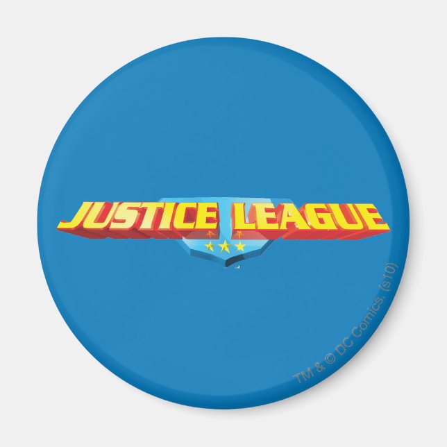 Aimant Nom fin de la ligue de justice et logo du bouclier (Devant)