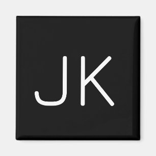 Aimant Nom initial minimaliste personnalisable
