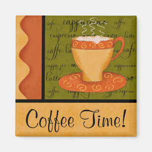 Aimant Nom orange de coutume d'art de tasse de café de