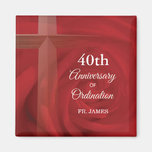 Aimant Nom personnalisé Anniversaire du prêtre Ordination