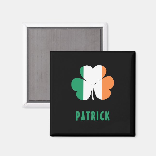 Aimant Nom personnalisé Celtic Irlande Shamrock Drapeau i (Recto/Verso)