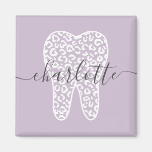 Aimant Nom personnalisé Dental Empreinte de léopard Doth