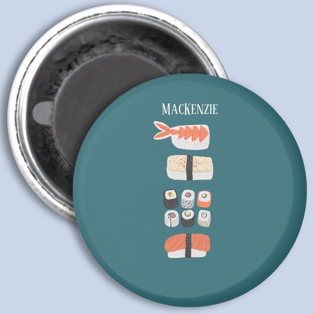 Aimant Nom personnalisé du Sushi (Fun Japanese sushi personalized name magnet)