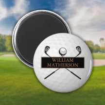 Nom personnalisé Gold et Black Golf Ball