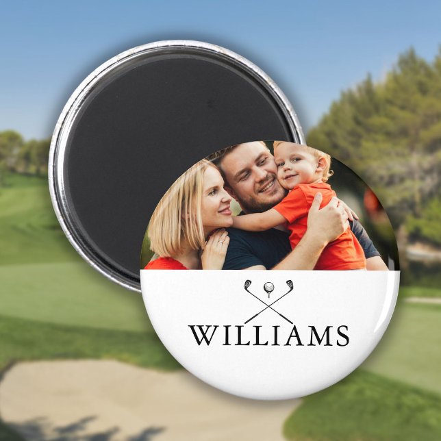 Aimant Nom personnalisé Golf Clubs Photo (Personalized Name Golf Clubs Photo Magnet)