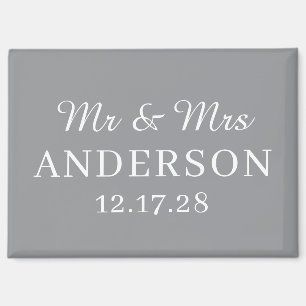 Aimant Nom personnalisé Mariage minimaliste moderne éléga
