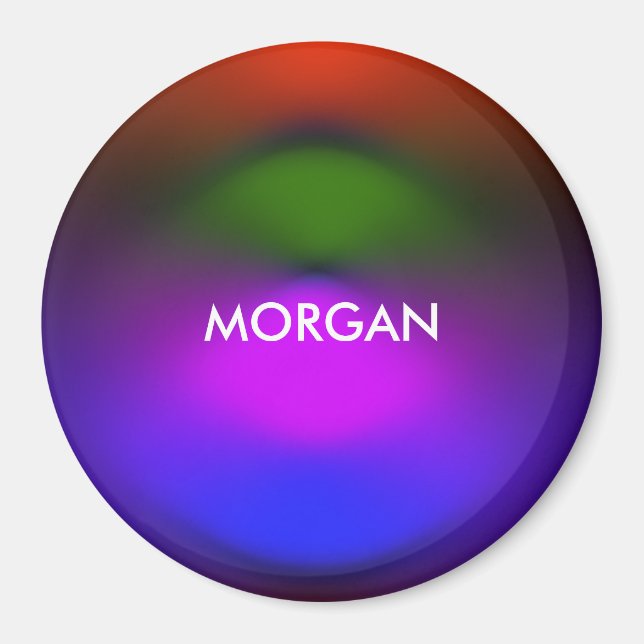 Aimant Nom personnalisé Néon de bleu, violet, vert et ora (Devant)