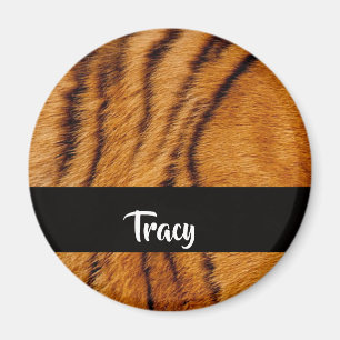 Aimant Nom personnalisé peau de tigre