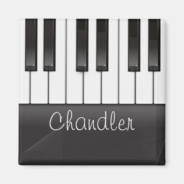 Aimant NOM personnalisé Pianist Piano Keys professeur de  (Devant)