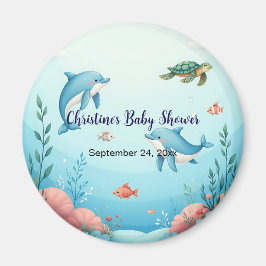 Aimant Nom personnalisé sous le Baby shower de mer faveur