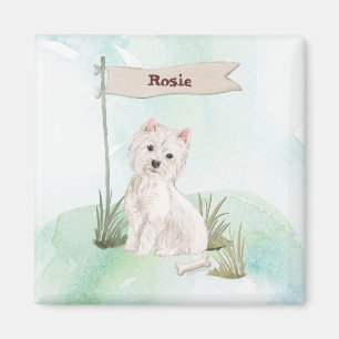 Aimant Nom personnalisé Westie Pet Dog