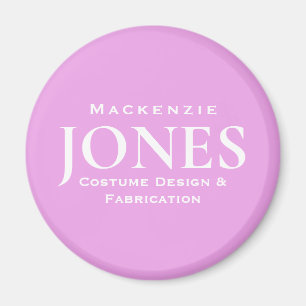 Aimant Nom personnel Marque Business Logo Moderne Rose