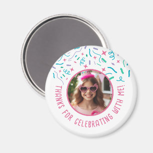 Aimant Nom Photo Personnalisé Confetti Célébration Merci