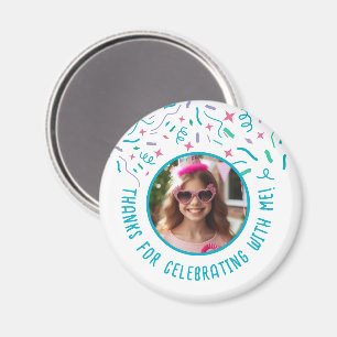 Aimant Nom Photo Personnalisé Confetti Célébration Merci