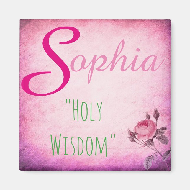 Aimant Nom Signification de l'aimant : Sophia, Sainte Sag (Devant)
