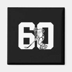 Aimant Nombre 60 Ans Hockey sur glace 60e Anniversaire 