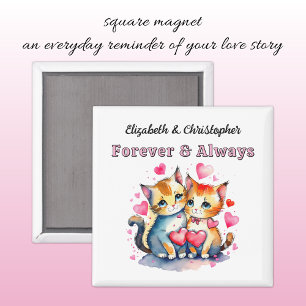 Aimant Noms de chats mignons pour toujours rose