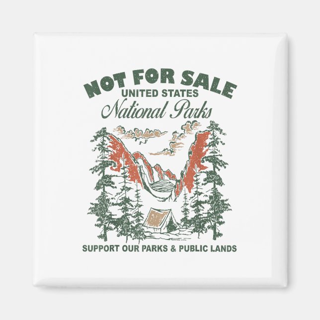 Aimant Non À Vendre Parcs Nationaux Soutien Nos Parcs &am (Devant)