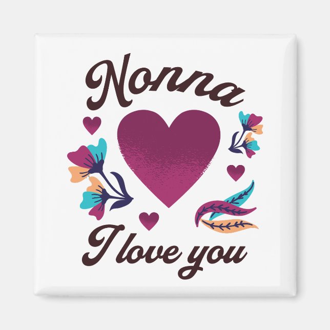 Aimant Nonna Je t'aime, grand-mère Je t'aime (Devant)