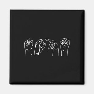 Aimant Nope ASL Pro Sourd Awareness Sign Language Interpr