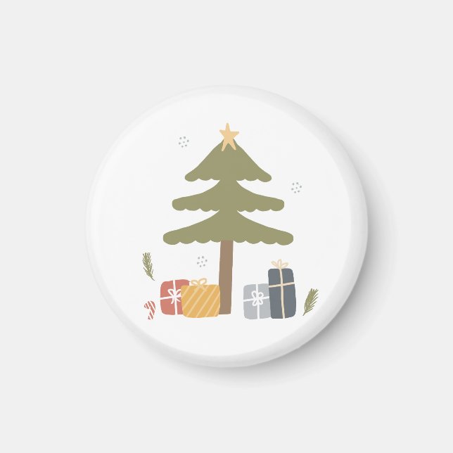 Aimant Nordic Christmas Party Scandi sapin de Noël (Devant)