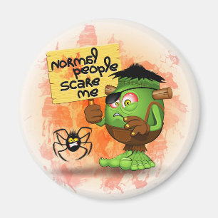 Aimant 'Normal People Scare Me' Humorous Frankenstein