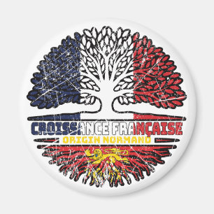 Aimant Normandie Français France Arbre Drapeau