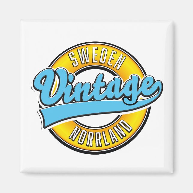 Aimant Norrland Suède logo vintage (Devant)