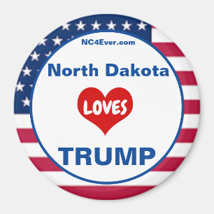 Aimant North Dakota ADORE TRUMP Patriotic Frigo