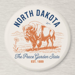 Aimant North Dakota Bison | The Peace Garden State