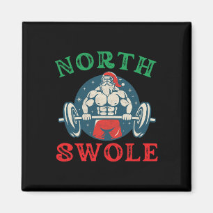 Aimant North Swole Funny Muscle Père Noël Carrosserie de