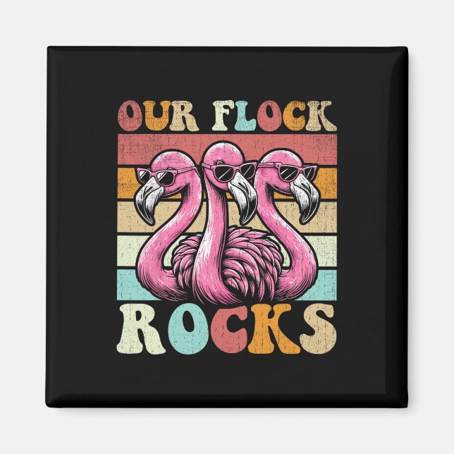 Aimant Nos Flock Rocks Flamant rose Correspondant Vacance (Devant)