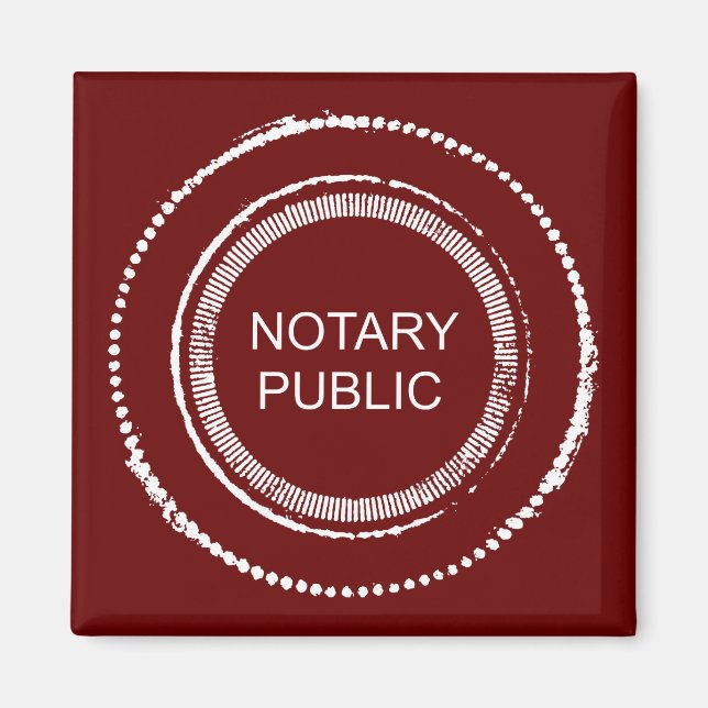Aimant Notaire Public Perturbé Sceau Rond (Devant)