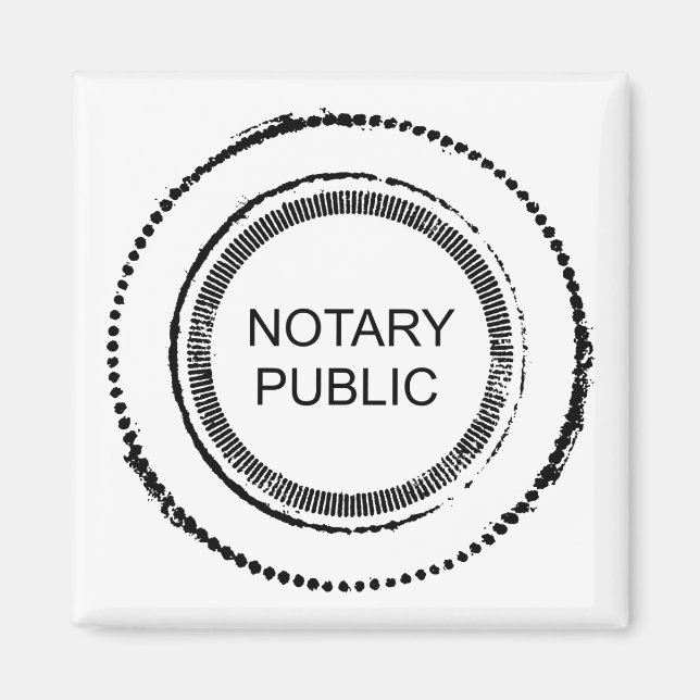 Aimant Notaire Public Perturbé Sceau Rond (Devant)