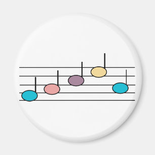 Aimant Notes de Musique Colorées Motif Pastel