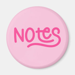 Aimant Notes de typographie manuscrite rose gras