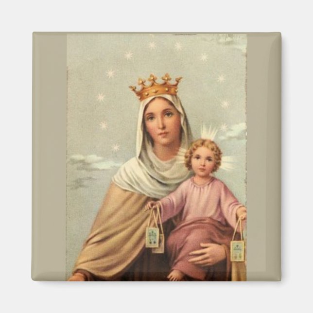 Aimant Notre-Dame du Scapulaire avec le bébé Jésus (Devant)