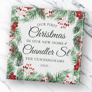 Aimant Notre premier Noël dans notre nouvelle aquarelle