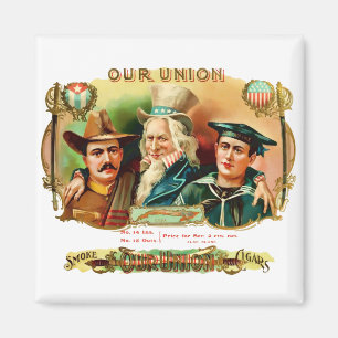 Aimant Notre Union Vintage boîte à cigares Étiquette