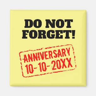 Aimant N'oubliez pas mariage anniversaire jour drôle ré