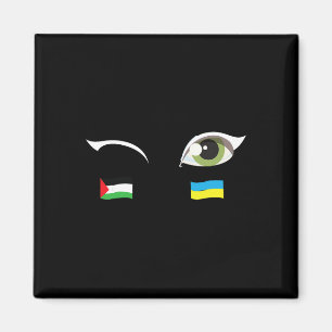 Aimant Nous sommes avec l'Ukraine Drapeau de la Palestine