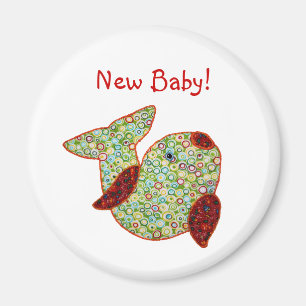 Aimant Nouveau bébé de style campagnard de poisson roug