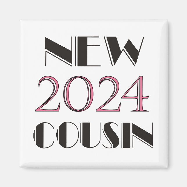 Aimant Nouveau cousin rose 2024 (Devant)