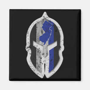 Aimant Nouveau Jersey State Lice Thin Blue Line Spartan
