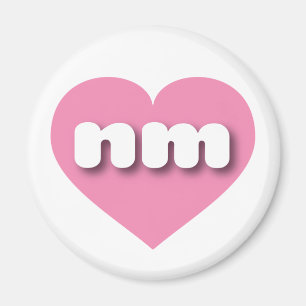 Aimant Nouveau Mexique coeur rose - J'aime nm