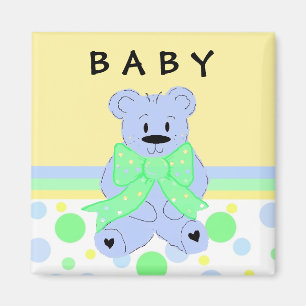 Aimant Nouveau Teddy bleu pour bébé